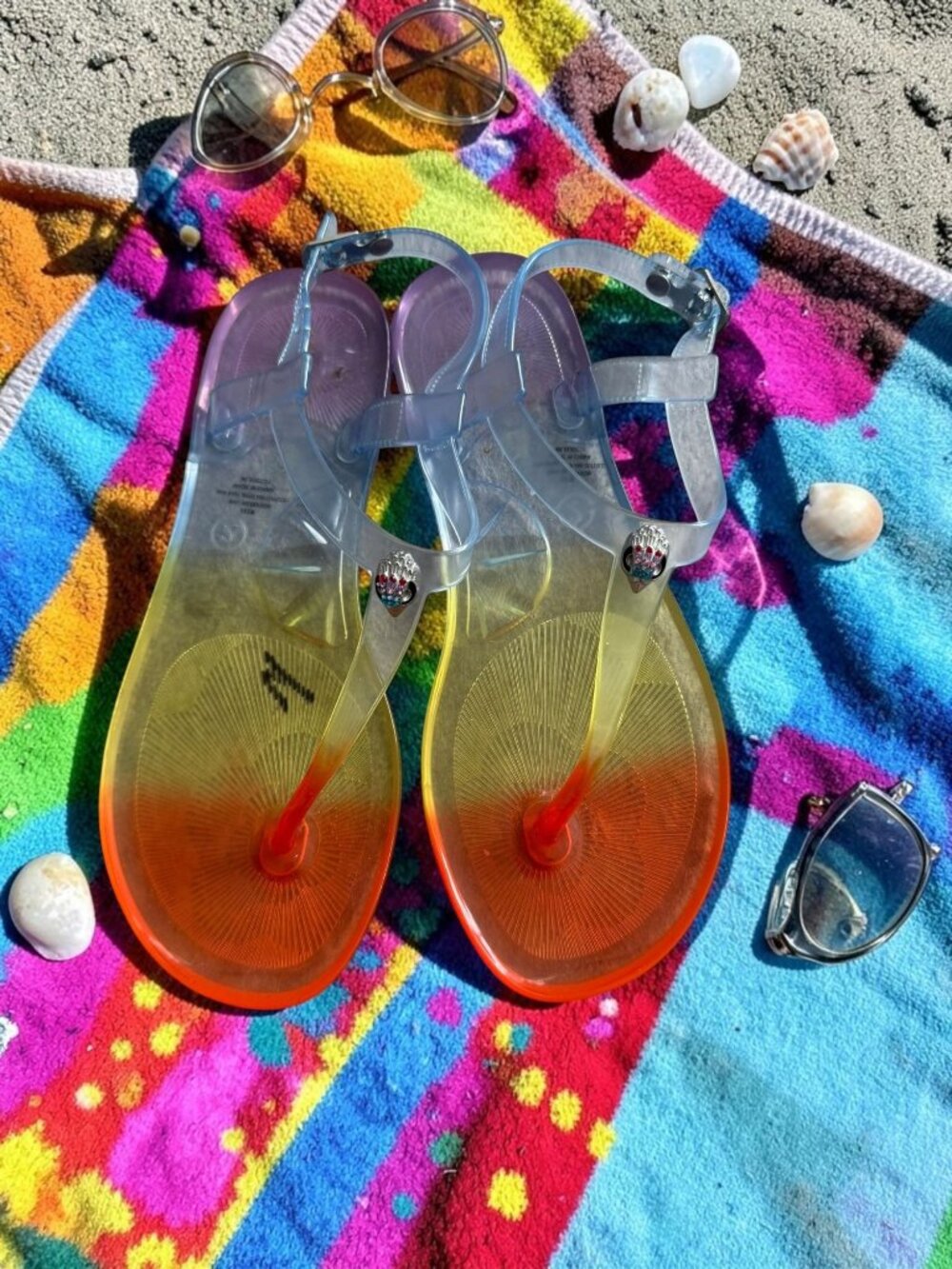 KURT GEIGER Girls Mini Maddison Rainbow Sandals Size 2